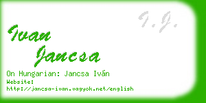 ivan jancsa business card